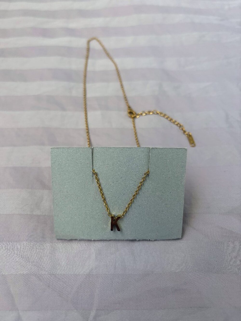 Gold Plated Letter "K" Initial Necklace